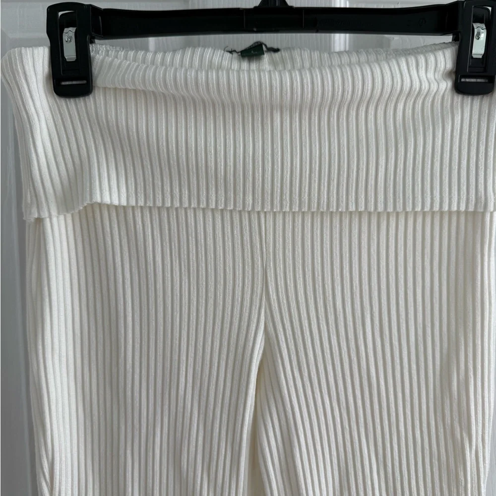 Wild Fable Cream Flared Rib-Knit Pants - Picture 4 of 4